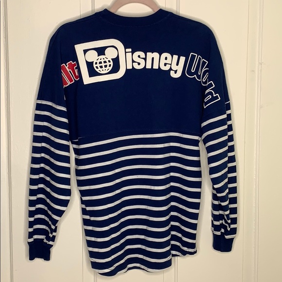 Disney Parks Spellout Stripe Retro Tee - Picture 1 of 7